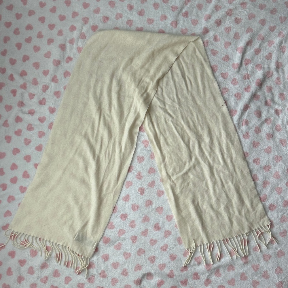 Preston & York Soft Cream Scarf with Fringe